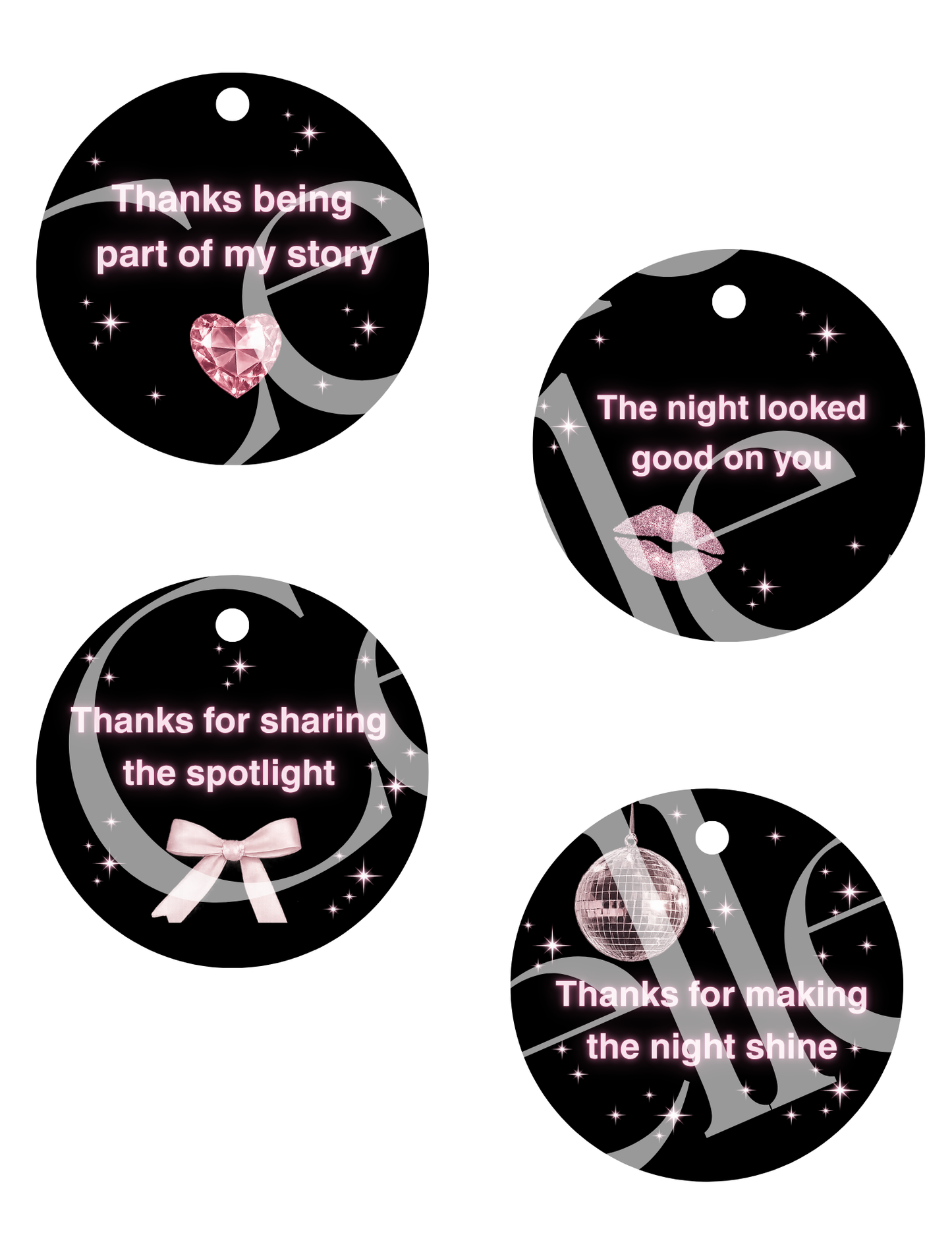 Main Character at Midnight Favor Tag Template
