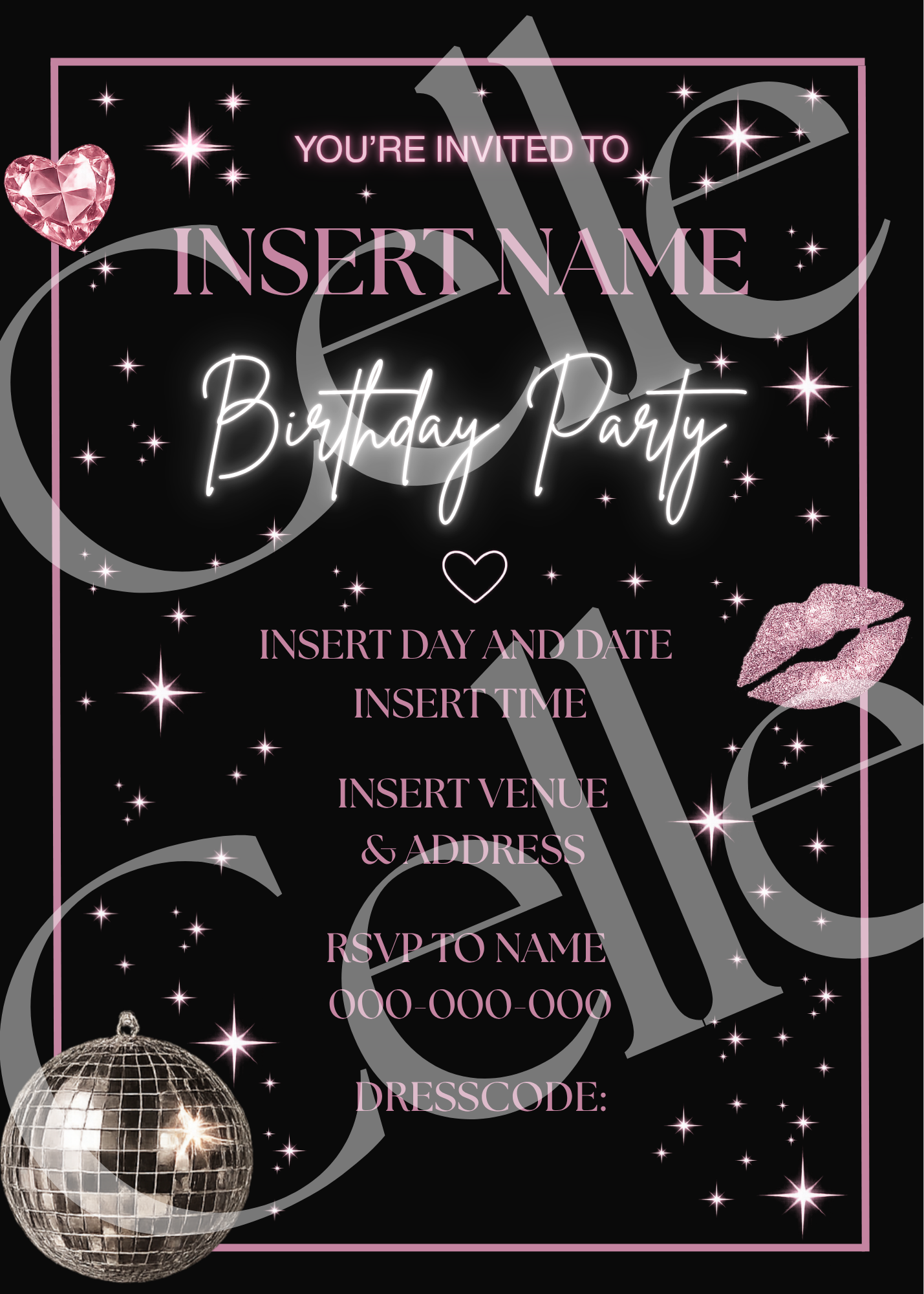 Main Character at Midnight Invitation Template