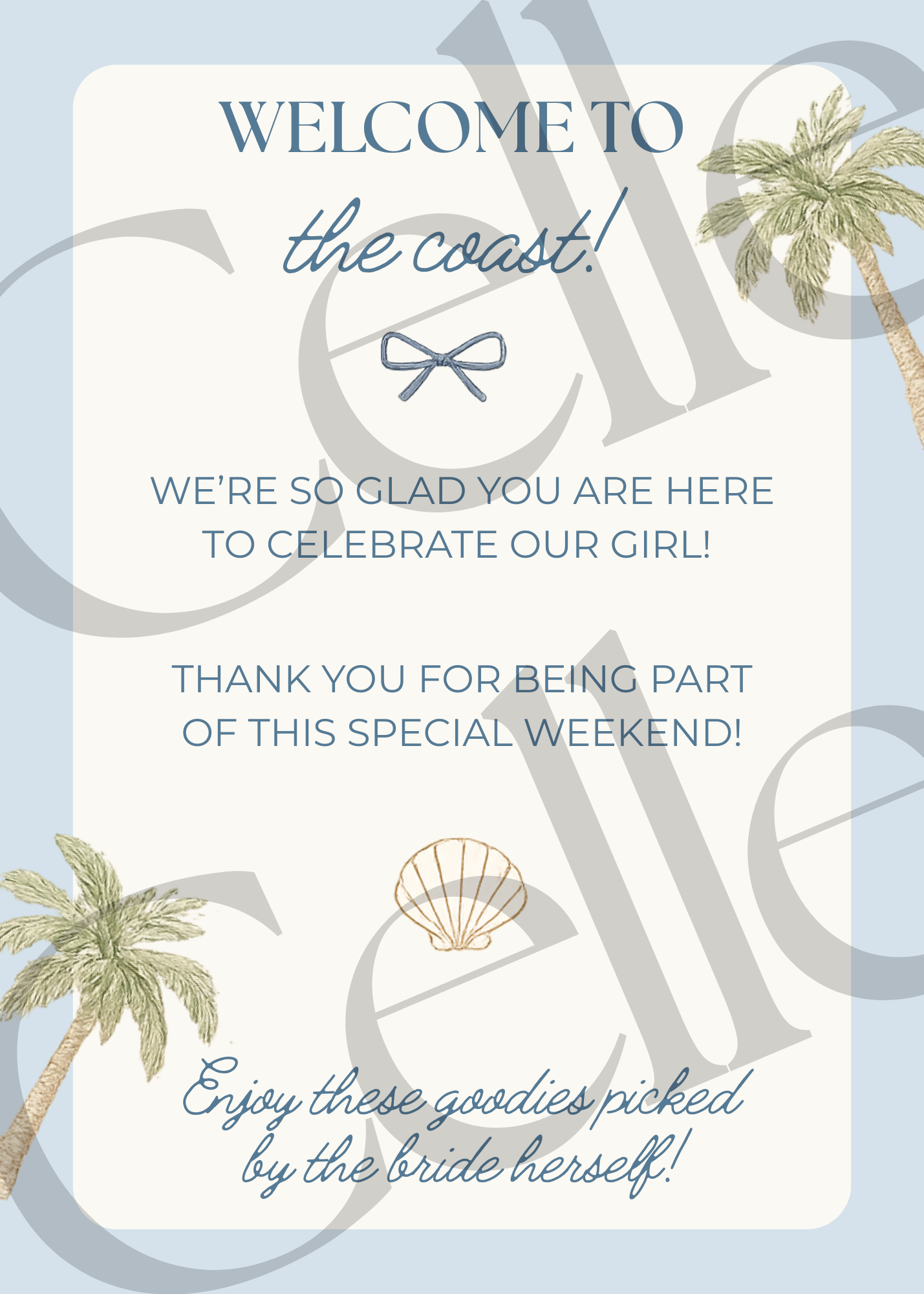 Last Toast On The Coast Welcome Bag Insert Template