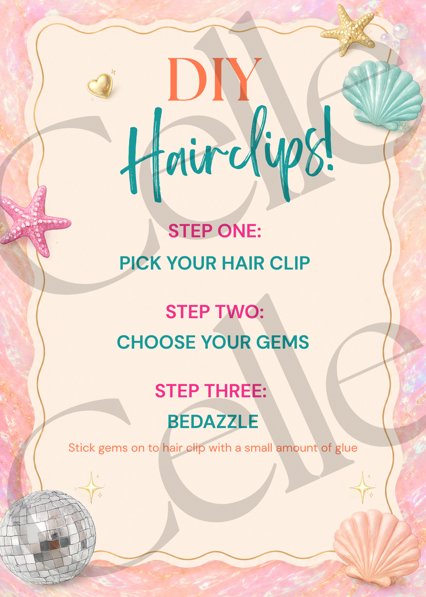 Let's Shellebrate Hair Clip Station Template