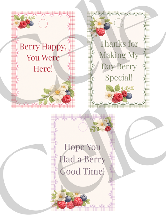 A Berry Sweet Birthday Favor Tags Template