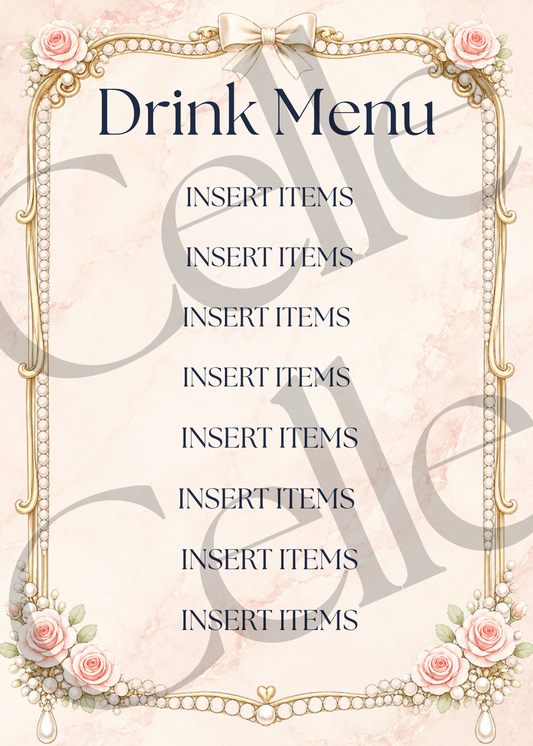 Happily Ever Afterparty Drink Menu Template