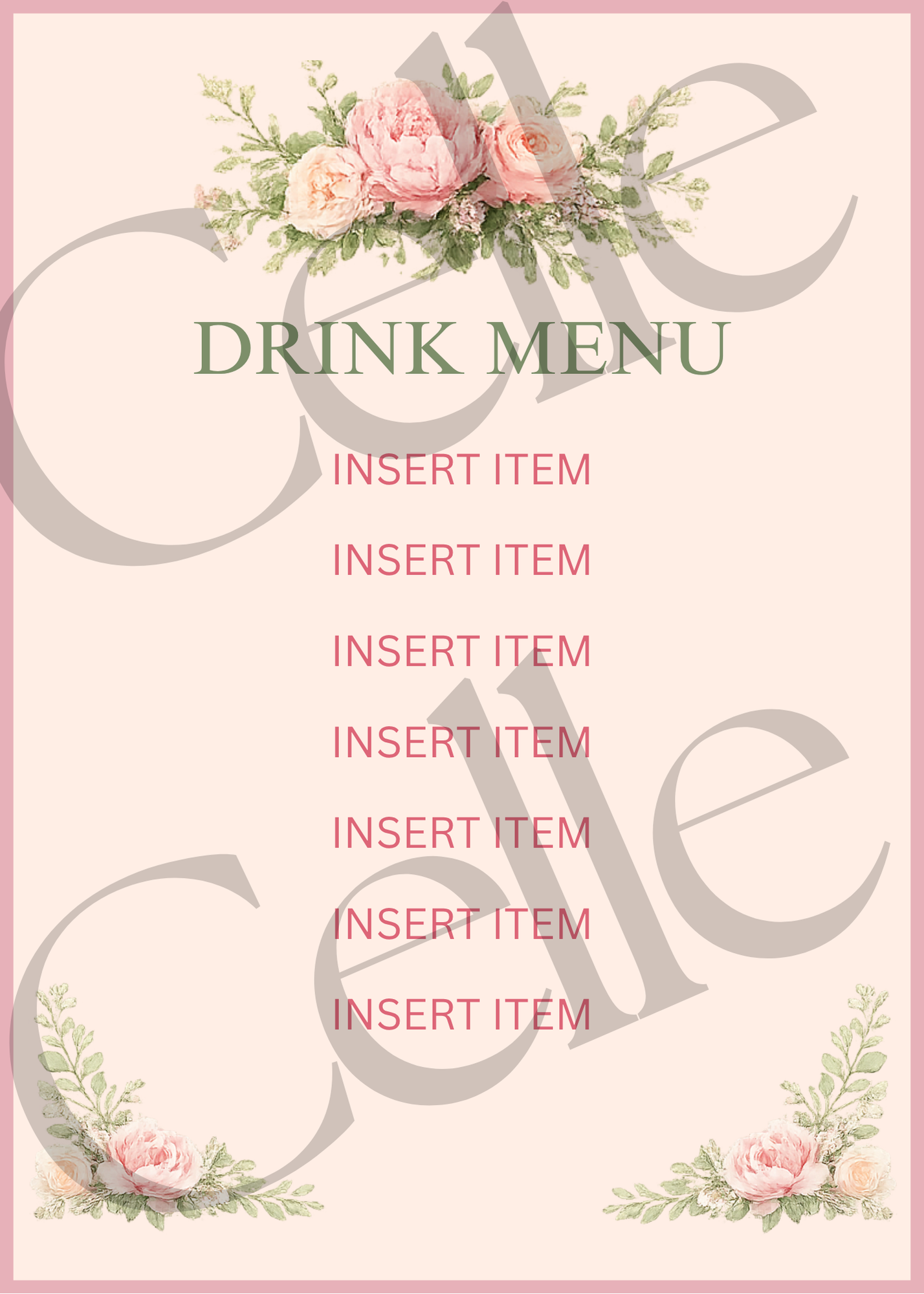 Bloom & Fizz Flower Drink Menu Template