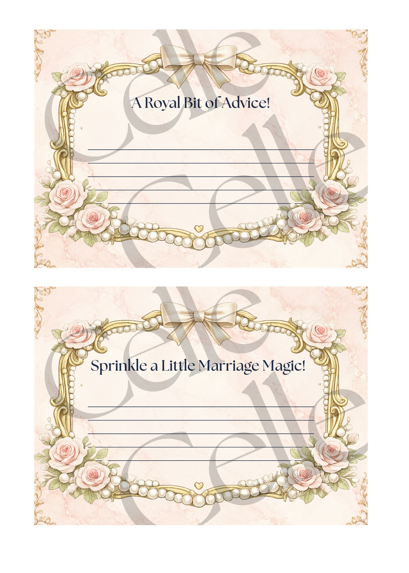 Happily Ever Afterparty Advice Cards Template
