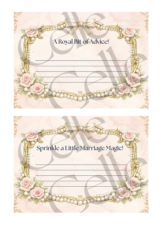 Happily Ever Afterparty Advice Cards Template
