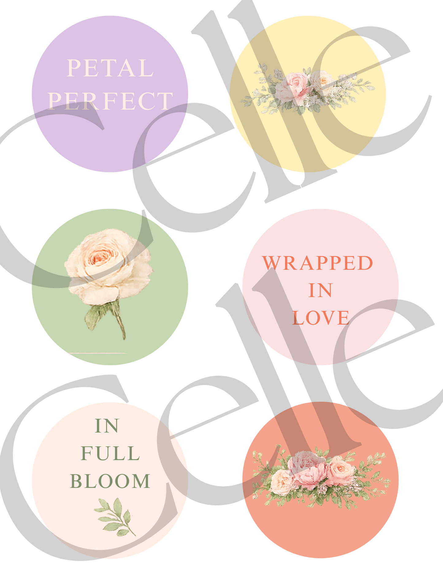 Bloom & Fizz Flower Bouquet Stickers Template