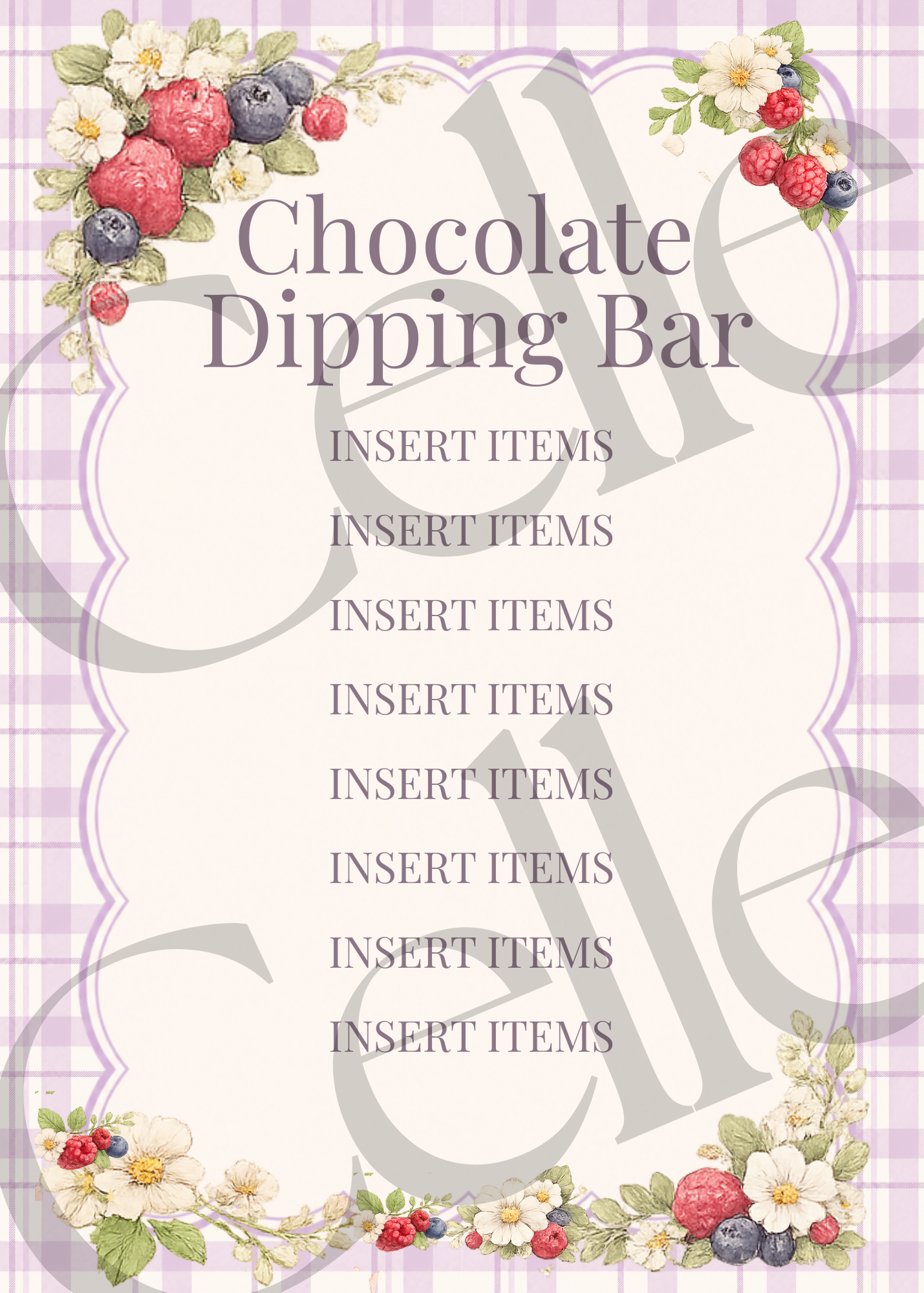 A Berry Sweet Birthday Chocolate Dipping Bar Template