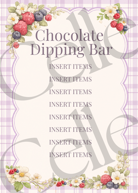A Berry Sweet Birthday Chocolate Dipping Bar Template