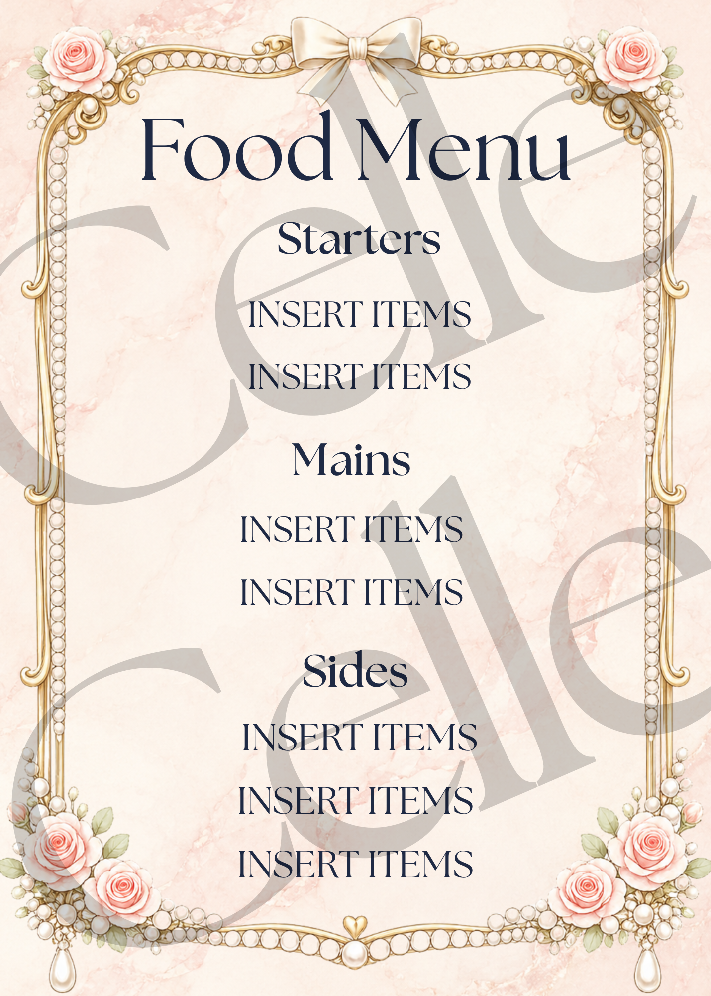Happily Ever Afterparty Food Menu Template