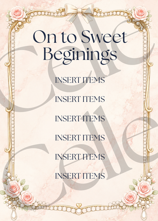 Happily Ever Afterparty Dessert Menu Template