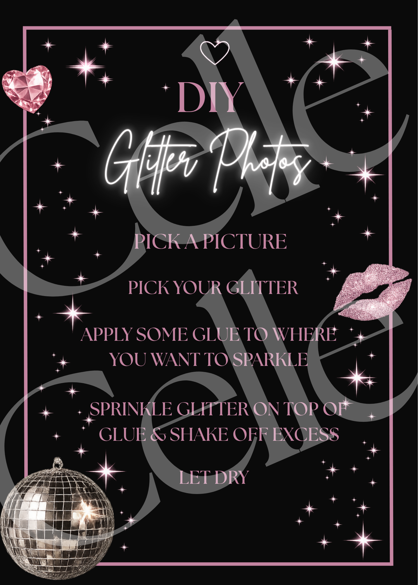 Main Character at Midnight Glitter Photo DIY Template