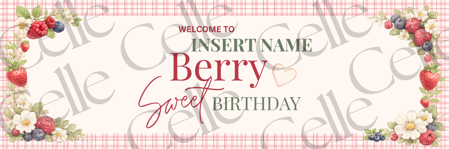 A Berry Sweet Birthday Banner Template