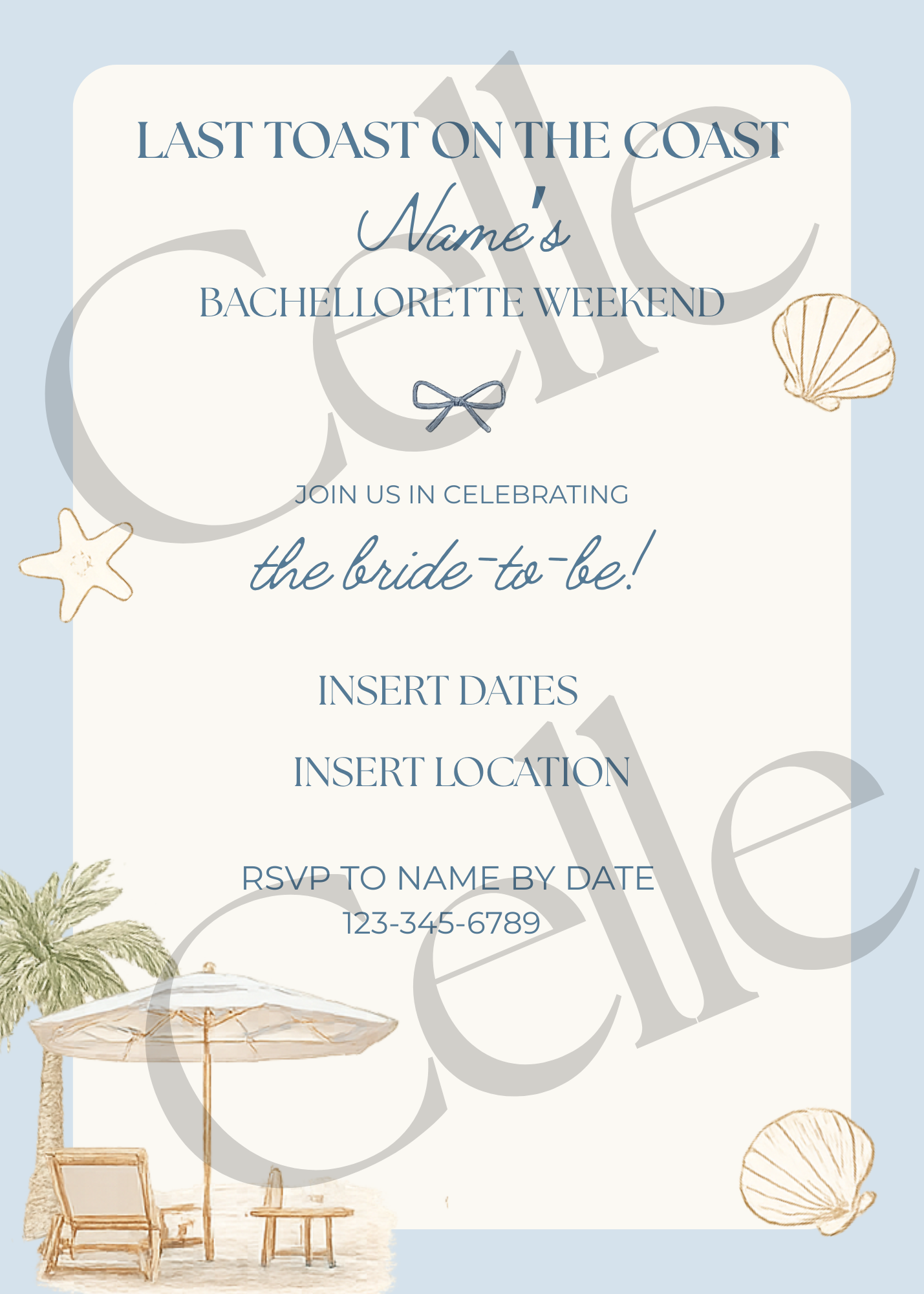 Last Toast On The Coast Invitation Template