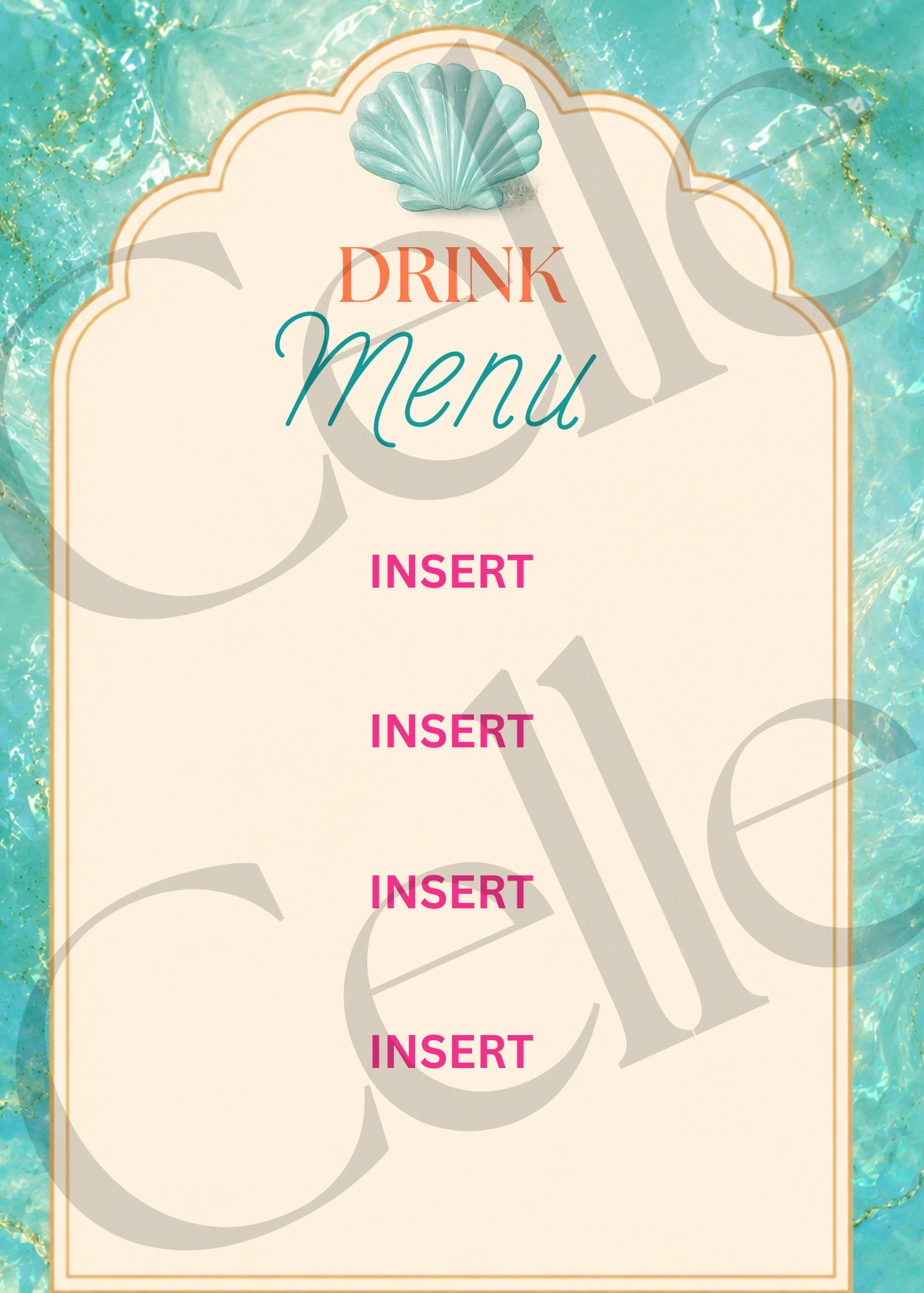 Let's Shellebrate Drink Menu Template