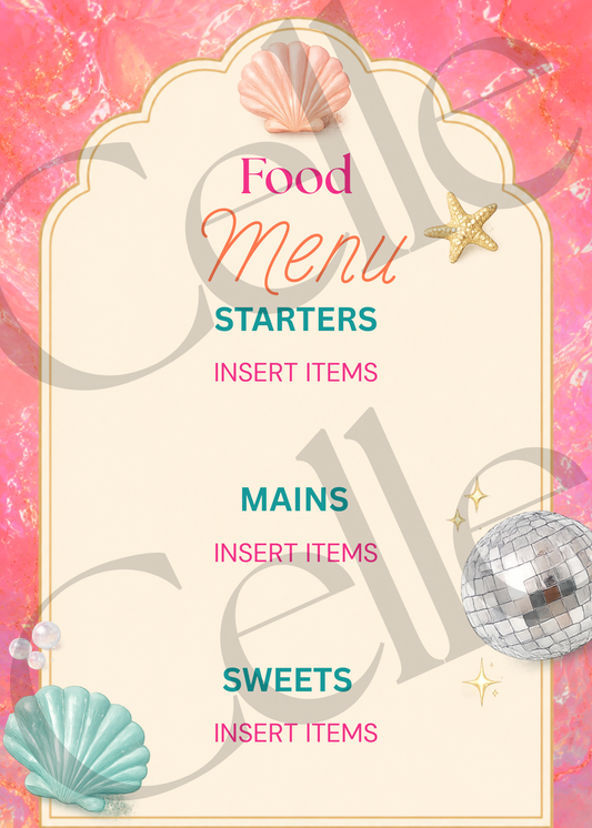 Let's Shellebrate Food Menu Template