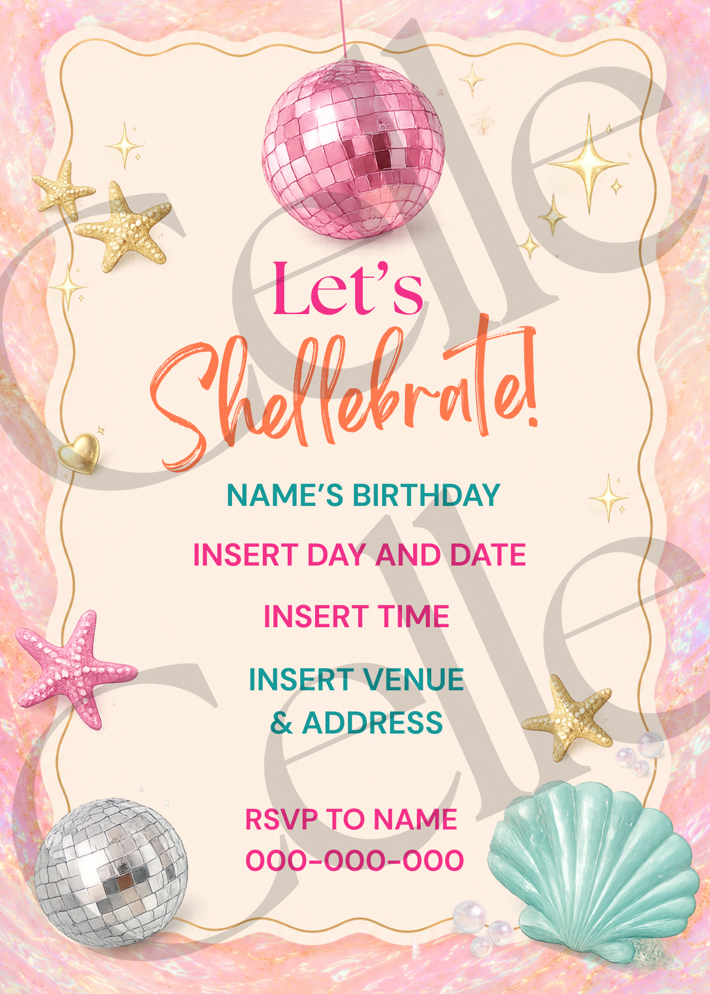 Let's Shellebrate Invitation Template