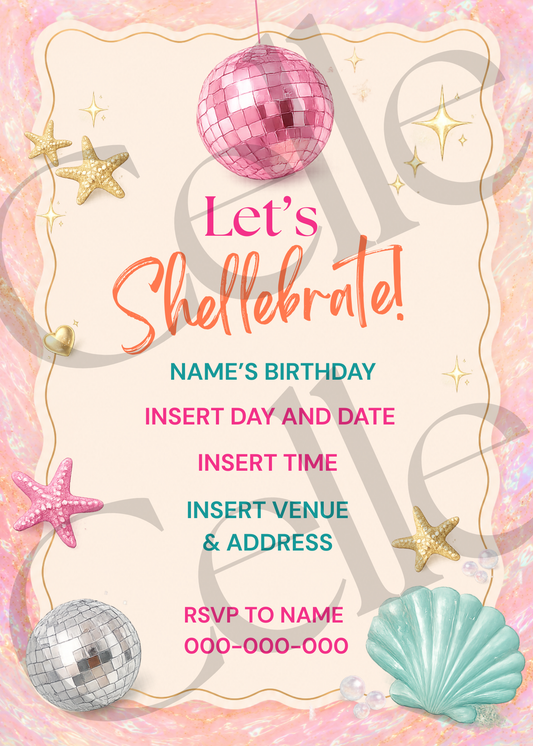Let's Shellebrate Invitation Template